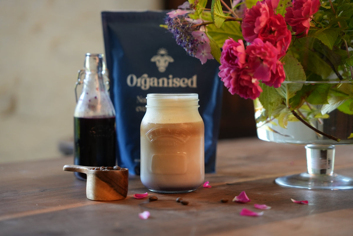 Iced Blueberry Latte with Organised Cold Foam