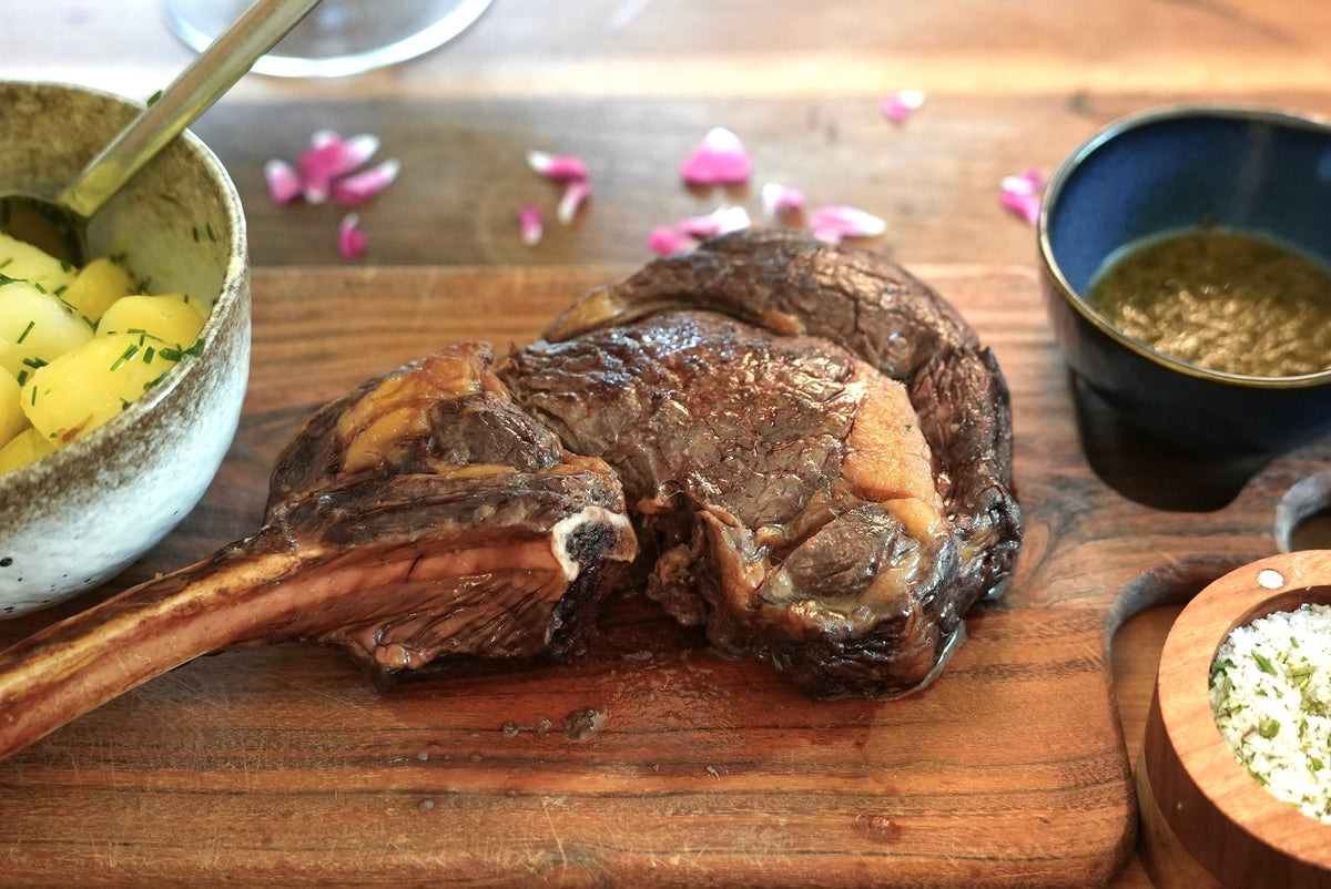 Pasture Raised Steak with Buttery Potatoes & Laverbread Sauce