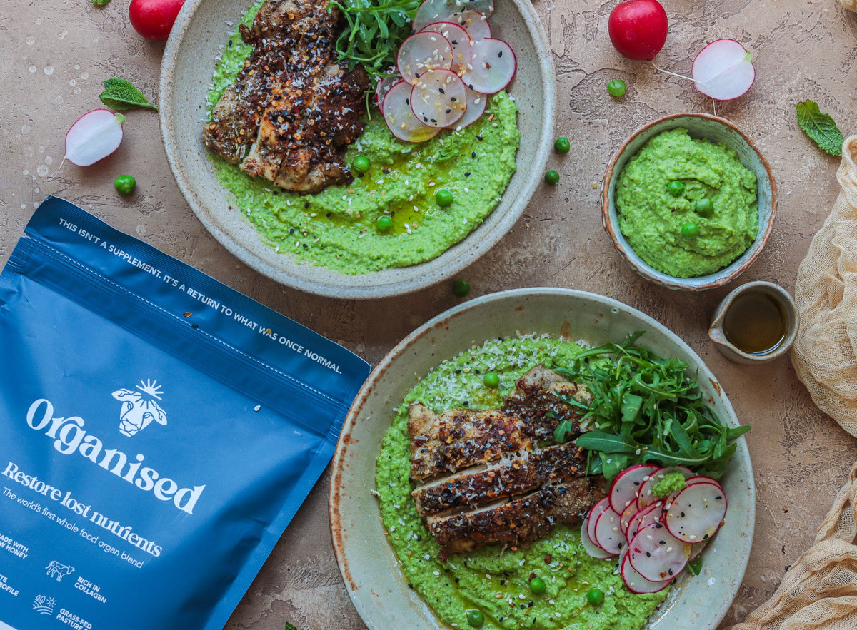 Grilled Chicken with Spring Pea Puree