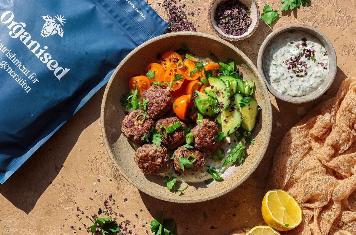Beef Meatballs With A Herby Yogurt Sauce