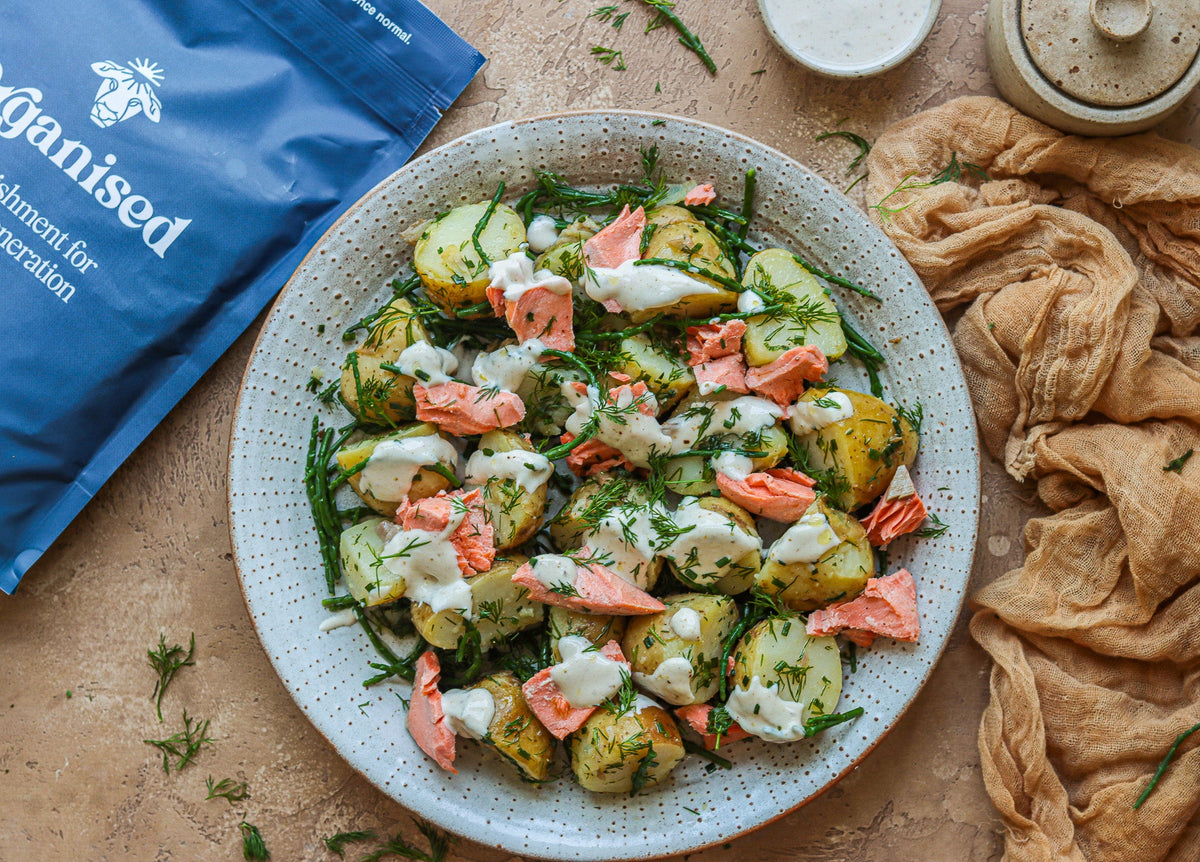 Warm Wild Salmon, Samphire & Potato Salad
